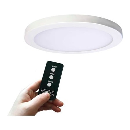 Amax Lighting Amax Lighting 11" Round Multi-Color Temperature LED Flush Mount Light, Rmt Cntrl, 30W, 120V, White IWCD-SM11DL-WT